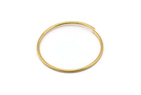30mm Brass Wire Hoops - 12 Raw Brass Wire Hoops (30x1.2mm) Bs 1230