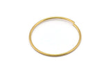 30mm Brass Wire Hoops - 12 Raw Brass Wire Hoops (30x1.2mm) Bs 1230