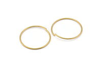 30mm Brass Wire Hoops - 12 Raw Brass Wire Hoops (30x1.2mm) Bs 1230