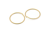 30mm Brass Wire Hoops - 12 Raw Brass Wire Hoops (30x1.2mm) Bs 1230