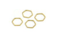Hexagon Ring Charm, 50 Raw Brass Hexagon Shaped Ring Charms (12x1mm) Bs 1221