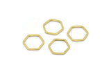 Hexagon Ring Charm, 50 Raw Brass Hexagon Shaped Ring Charms (12x1mm) Bs 1221