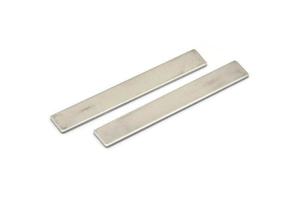 Steel Rectangle Blank, 24 Steel Rectangle Blanks, Stamping Blanks (40x6x0.70mm) M02236