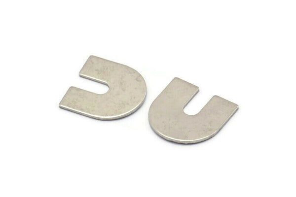 Steel U Shaped Blank, 24 Steel U Shaped Stamping Blanks, Findings (15x0.70mm) M02239