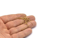 Brass Beading Pin, 100 Raw Brass Eye Pins, Findings (35x0.7mm) Bs 1154