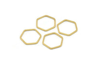 Open Honeycomb Ring, 50 Raw Brass Hexagon Ring Charms (16x1mm) Bs 1223