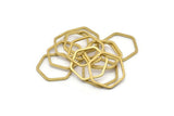 Open Honeycomb Ring, 50 Raw Brass Hexagon Ring Charms (16x1mm) Bs 1223