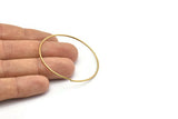 Brass Wire Hoop -12 Raw Brass Wire Hoops (50x1.2mm) Bs 1232