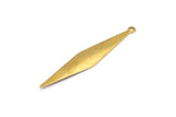 Brass Leaf Charm, 12 Raw Brass Leaf Charms (46mm) Bs 1296