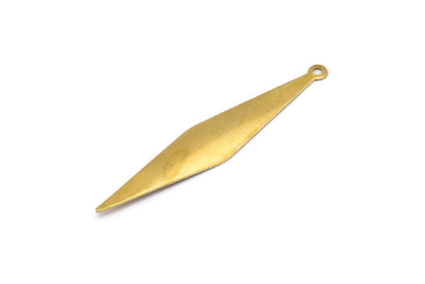 Brass Leaf Charm, 12 Raw Brass Leaf Charms (46mm) Bs 1296