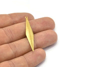 Brass Leaf Charm, 12 Raw Brass Leaf Charms (46mm) Bs 1296