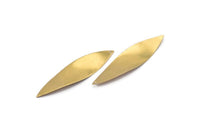 Brass Leaf Charm, 10 Raw Brass Leaf Charms (52x13mm) Bs 1297