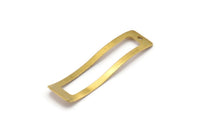 Rectangle Bracelet Connector, 6 Raw Brass Rectangle Charms (45x11.5mm) Bs 1275