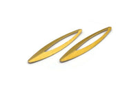 Brass Marquise Charm, 10 Raw Brass Marquise Charms (40mm) Bs 1285
