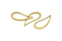 Brass Drop Charm, 12 Raw Brass Drop Charms With 1 Hole (29x13x1mm) Bs 1343