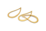 Pirinç Damla Kolye, 10 Ham Pirinç Damla Tılsımı (33x16x1mm) Bs 1344