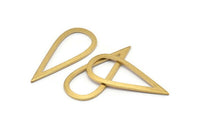 Drop Brass Connector, 10 Raw Brass Drop Connectors (35.5x15.5x1mm) Bs 1312