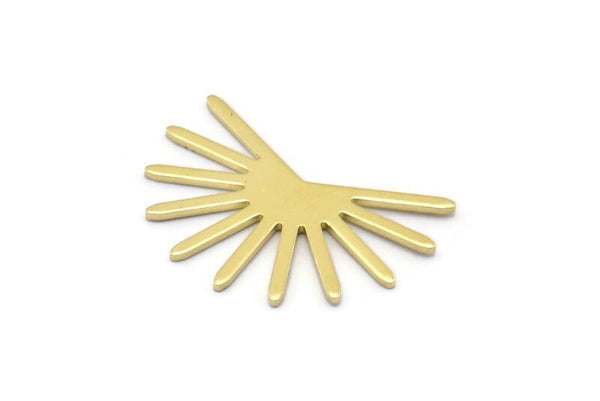 Brass Sun Blank, 8 Raw Brass Sun Blanks, Findings, Connectors (18x25x0.80mm) M02282