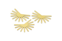 Brass Sun Blank, 8 Raw Brass Sun Blanks, Findings, Connectors (18x25x0.80mm) M02282