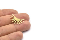 Brass Sun Blank, 8 Raw Brass Sun Blanks, Findings, Connectors (18x25x0.80mm) M02282