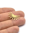 Brass Sun Blank, 8 Raw Brass Sun Blanks, Findings, Connectors (18x25x0.80mm) M02282