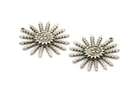 Gümüş Güneş Tılsımı, 1 Döngülü 2 Antik Gümüş Kaplamalı Pirinç Güneş Tılsımı, Bulgular (29x27x2,3 mm) N1569 H1576