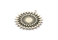 Gümüş Charm, Antik Gümüş Kaplama Pirinç, Gümüş Kolye, Charm Kolye, 1 Döngülü Gümüş Yuvarlak Charm (33x30x1,5 mm) N1592