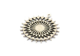 Gümüş Charm, Antik Gümüş Kaplama Pirinç, Gümüş Kolye, Charm Kolye, 1 Döngülü Gümüş Yuvarlak Charm (33x30x1,5 mm) N1592