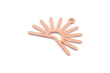 Copper Sun Charm, 8 Raw Copper Sun Charms With 1 Loop, Findings (20x25x0.80mm) M02296