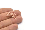 Copper Sun Charm, 8 Raw Copper Sun Charms With 1 Loop, Findings (20x25x0.80mm) M02296