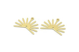 Brass Sun Charm, 8 Raw Brass Sun Charms With 1 Loop And 1 Hole (20x25x0.80mm) M02297