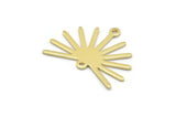 Brass Sun Charm, 8 Raw Brass Sun Charms With 2 Loops (20x25x0.80mm) M02303