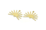 Brass Sun Charm, 8 Raw Brass Sun Charms With 2 Loops (20x25x0.80mm) M02303
