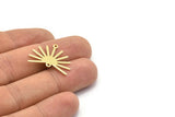 Brass Sun Charm, 8 Raw Brass Sun Charms With 2 Loops (20x25x0.80mm) M02303