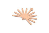 Copper Sun Charm, 8 Raw Copper Sun Charms With 2 Loops, Findings (20x25x0.80mm) M02305