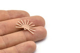 Copper Sun Charm, 8 Raw Copper Sun Charms With 2 Loops, Findings (20x25x0.80mm) M02305