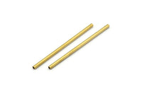 Brass Tube Beads - 50 Raw Brass Tube Beads (2x45mm) Bs 1338
