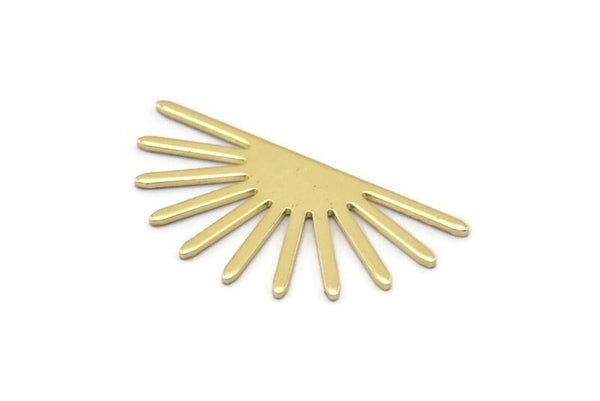 Brass Sun Blank, 8 Raw Brass Sun Blanks, Findings, Connectors (16x30x0.80mm) M02306