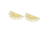 Brass Sun Blank, 8 Raw Brass Sun Blanks, Findings, Connectors (16x30x0.80mm) M02306