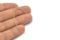 Brass Earring Wires, 12 Raw Brass Earring Wires (50x0.70mm) Bs 1353