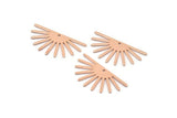 Copper Sun Charm, 8 Raw Copper Sun Charms With 1 Hole, Findings (16x30x0.80mm) M02314