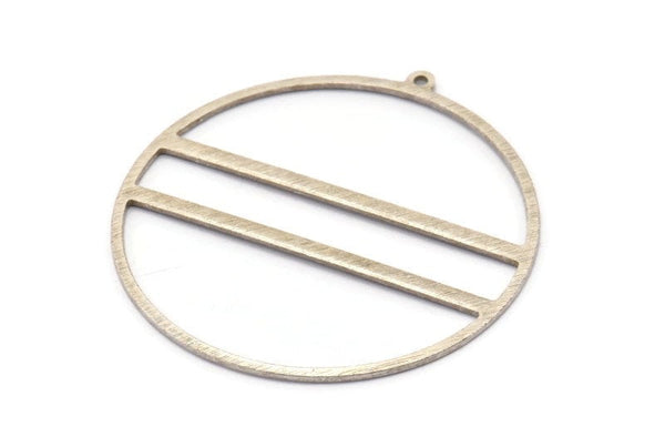 Gümüş Çember Charm, 4 Antik Gümüş Kaplamalı Pirinç Dokulu Çember Charm Küpe, 1 Döngü, Kolye Uçları, Bulgular (45x43x1mm) D0797 H1098