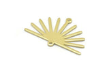 Brass Sun Charm, 8 Raw Brass Sun Charms With 2 Loops (19x30x0.80mm) M02324