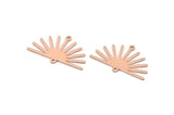 Copper Sun Charm, 8 Raw Copper Sun Charms With 2 Loops, Findings (19x30x0.80mm) M02326