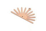 Copper Sun Charm, 8 Raw Copper Sun Charms With 1 Loop And 1 Hole, Findings (17x30x0.80mm) M02329