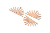 Copper Sun Charm, 8 Raw Copper Sun Charms With 1 Loop And 1 Hole, Findings (17x30x0.80mm) M02329