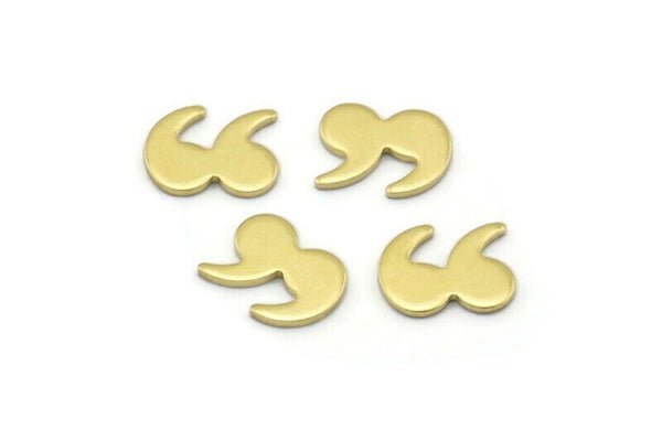Brass Quotation Marks, 100 Raw Brass Quotation Marks Blanks, Findings (7x9x0.80mm) M02330