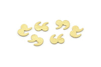 Brass Quotation Marks, 50 Textured Raw Brass Quotation Marks Blanks, Findings (7x9x0.80mm) M02331