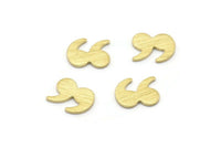 Brass Quotation Marks, 50 Textured Raw Brass Quotation Marks Blanks, Findings (7x9x0.80mm) M02331