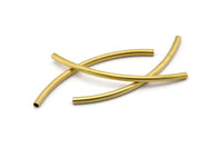 Brass Choker Finding, 24 Raw Brass Curved Tubes (3x65mm) Bs 1413